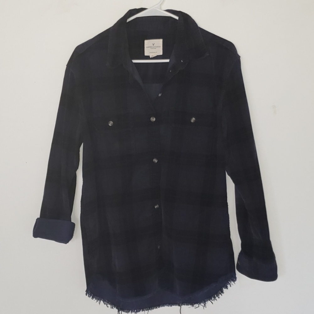 American eagle corduroy plaid shirt